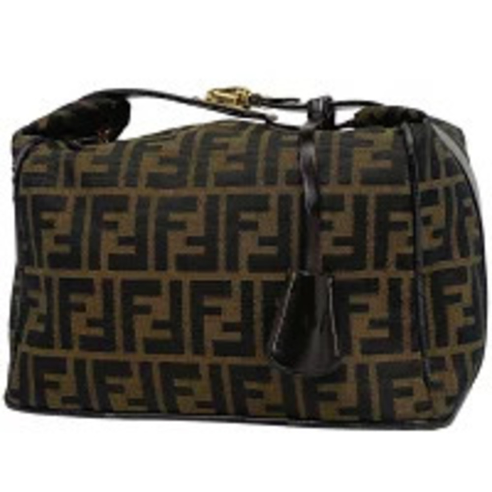 Fendi Zucca handbag vanity bag canvas brown